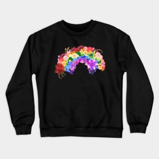 Kimono-Style Flower Rainbow Crewneck Sweatshirt